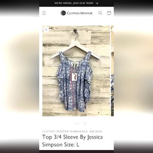 Jessica Simpson 3/4 sleeve top